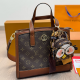 Brown Daily Letters Patchwork Bags