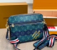 Blue Daily Letters Zipper Bags