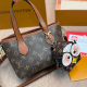 Brown Daily Letters Patchwork Bags