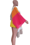 Colour Casual Colorblock Contrast O Neck Outerwear