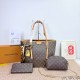 Brown Daily Letters Patchwork Bags