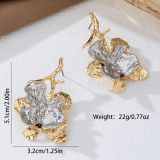 Gold Daily Flowers Irregular Earrings