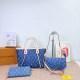 Blue Daily Letters Patchwork Bags