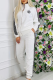 White Casual Letters Zipper Zipper Collar Long Sleeve Two Pieces