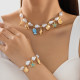 Multicolor Simple Vacation Style Metal Necklace And Bracelet Jewelry Set