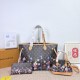Brown Daily Letters Patchwork Bags