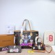 Brown Daily Letters Patchwork Bags