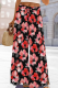 Red Casual Print Patchwork Loose Wide Leg Full Print Bottoms