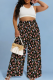 Green Pink Casual Print Pocket Loose Conventional Full Print Bottoms