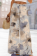 Apricot Casual Print Draw String Loose Conventional Full Print Bottoms