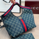 Blue Daily Letters Patchwork Bags