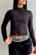 Black Casual Sportswear Letters Zipper Zipper Collar Outerwear