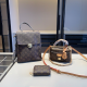 Brown Daily Letters Patchwork Bags