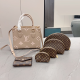 Brown Daily Letters Zipper Bags