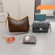 Brown Daily Letters Patchwork Bags