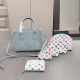 Blue White Daily Letters Patchwork Bags