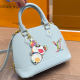 Baby Blue Daily Letters Zipper Bags