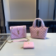 Pink Daily Letters Patchwork Bags