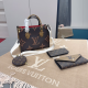 Brown Daily Letters Patchwork Bags