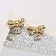 Gold Daily Letters Bow Decor Earrings