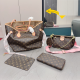 Pink Brown Daily Letters Patchwork Bags