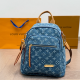 Blue Yellow Daily Letters Zipper Bags