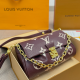 Burgundy Daily Letters Chains Bags