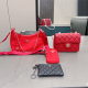 Red Daily Letters Zipper Bags