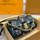 Black Daily Letters Chains Bags