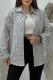 Grey Casual Letters Buckle Turndown Collar Outerwear