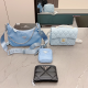 Blue Daily Letters Patchwork Bags