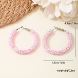 Pink Geometric Circle Color Full Sky Star Star Earrings For Women