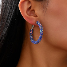 Blue Geometric Circle Color Full Sky Star Star Earrings For Women