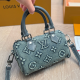 Gray Blue Daily Letters Zipper Bags