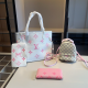 White Pink Daily Letters Contrast Bags