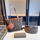 Brown Daily Letters Patchwork Bags