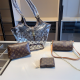 Brown Daily Letters Patchwork Bags