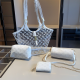White Daily Letters Patchwork Bags