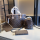 Brown Daily Letters Patchwork Bags