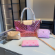 Pink Daily Letters Patchwork Bags