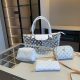 White Daily Letters Patchwork Bags
