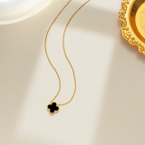 Black Four Leaf Clover Tassel Jewelry Set