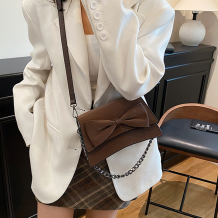 Brown Daily Bow Chains Bags