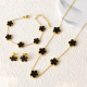Black Daily Flowers Chains Necklaces