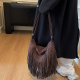 Coffee Daily Solid Color Fringed Trim Bags