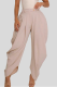 Light Pink Casual Solid Color Ruched Loose Patchwork Bottoms