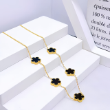 Black Daily Flowers Chains Necklaces