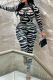 Black Sexy Stripe Hollow Out O Neck Long Sleeve Two Pieces
