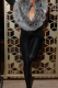 Black Casual Solid Color Fluffy Deep V Neck Skinny Jumpsuits
