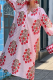 Red Casual Vacation Print Buckle Turndown Collar Long Dresses